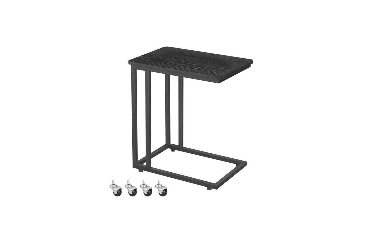 Beistelltisch mit Rollen 35 x 60 cm, Schwarz - MEGART