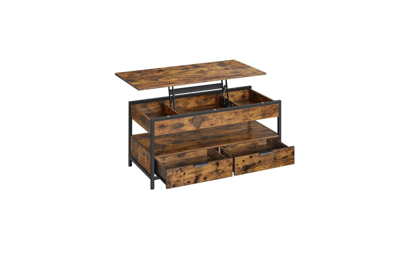 Couchtisch 100 x 50 cm, Braun/Schwarz - MEGART