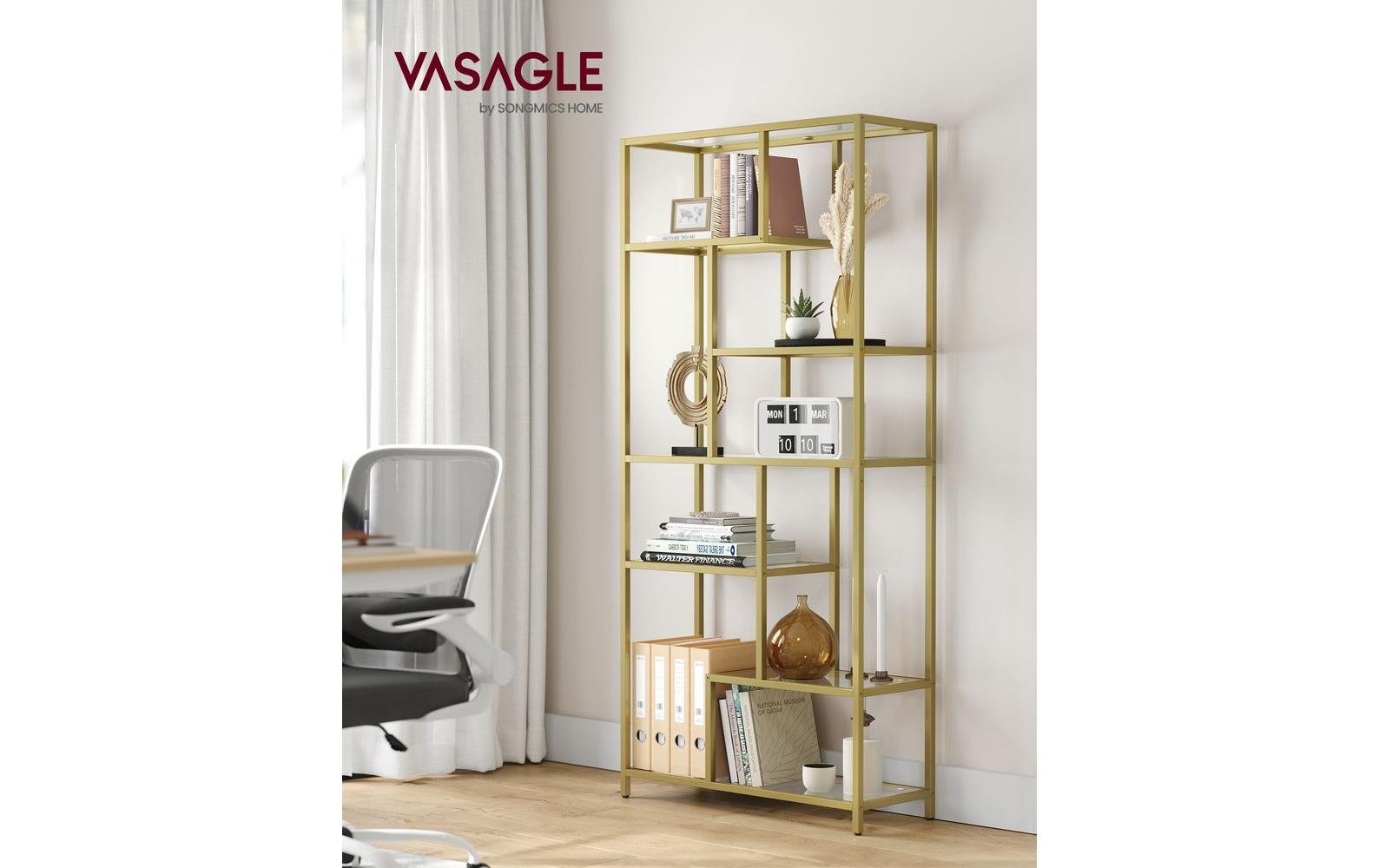 Regal 6 Ablagen 80 x 180.3 cm, Gold - MEGART