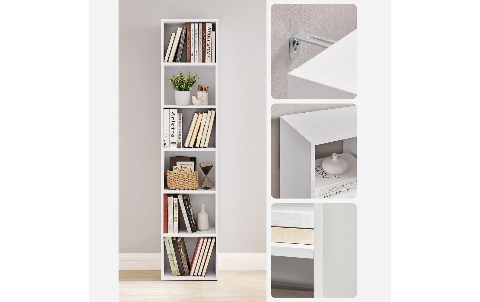Regal 6 Ablagen 40 x 178.5 cm, Weiss - MEGART