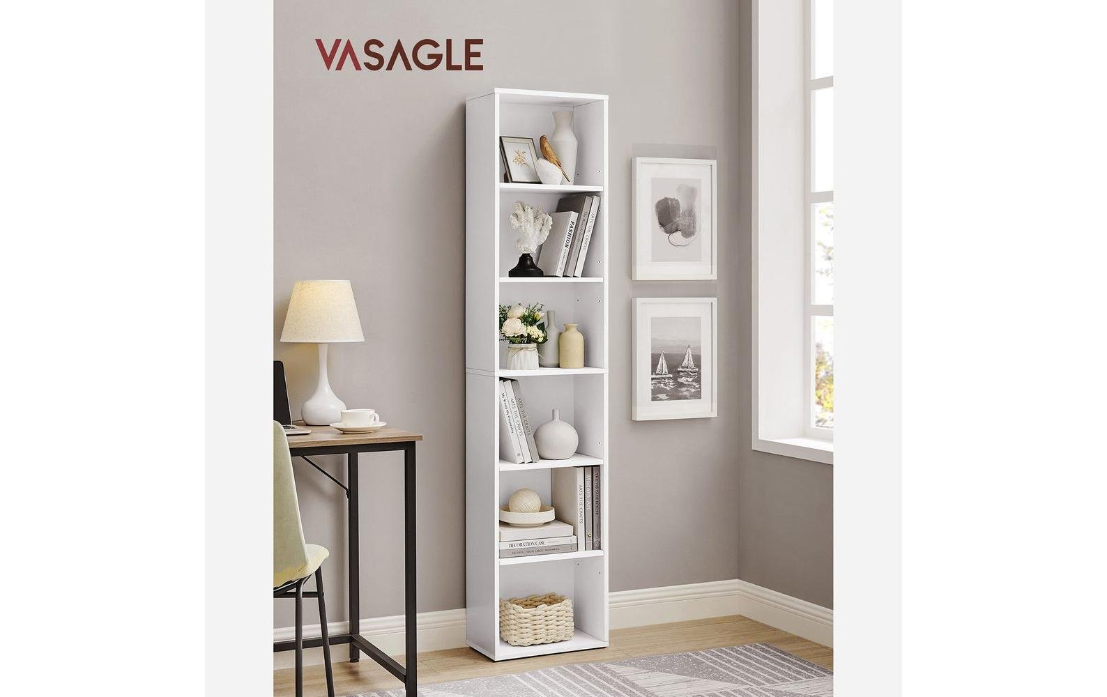 Regal 6 Ablagen 40 x 178.5 cm, Weiss - MEGART