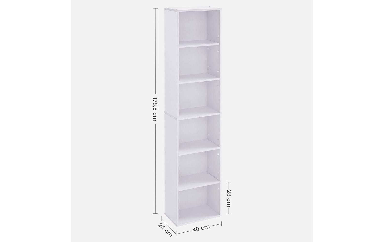 Regal 6 Ablagen 40 x 178.5 cm, Weiss - MEGART
