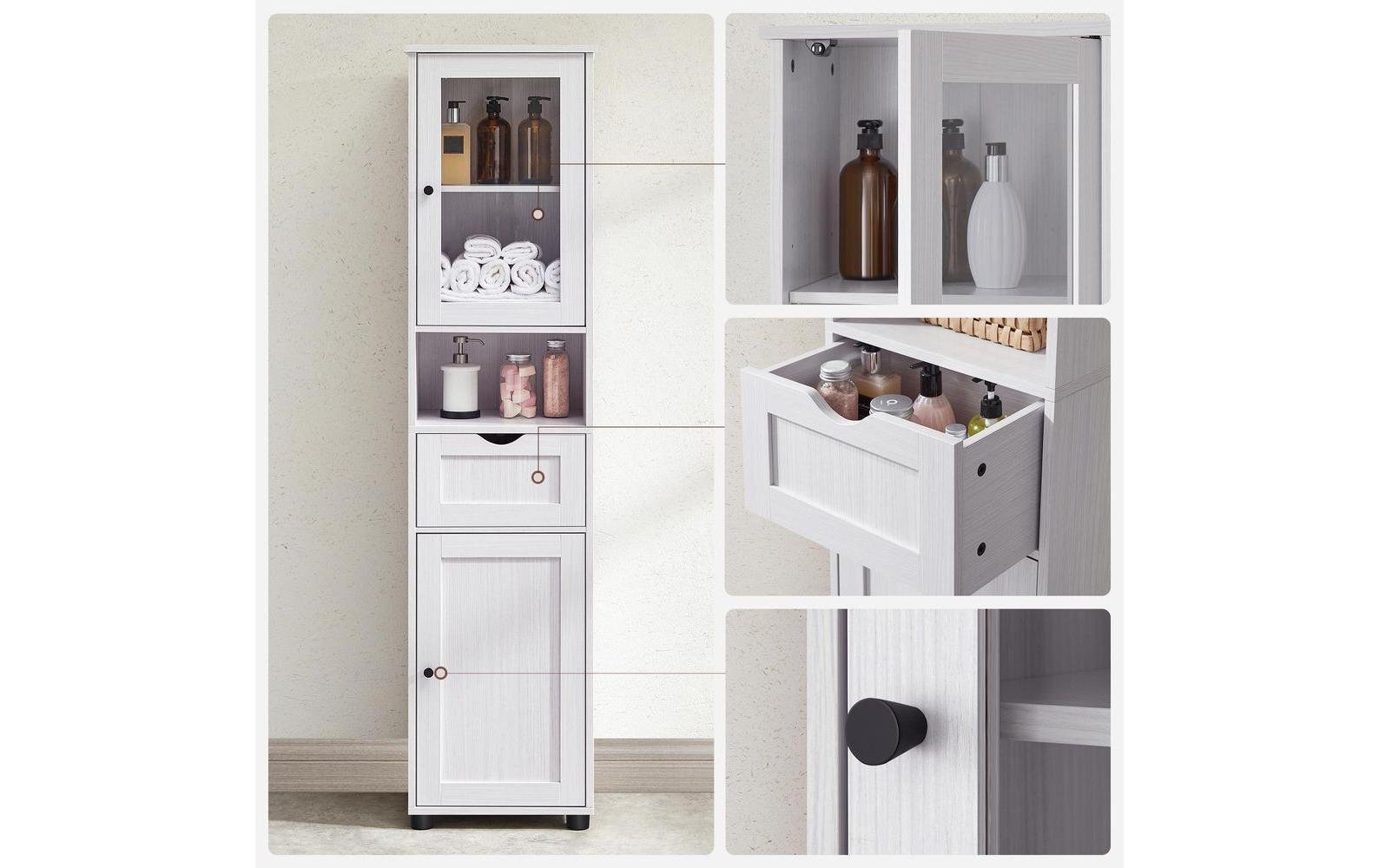Vitrine Landhausstil 40 x 165 cm, Weiss - MEGART