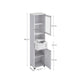 Vitrine Landhausstil 40 x 165 cm, Weiss - MEGART