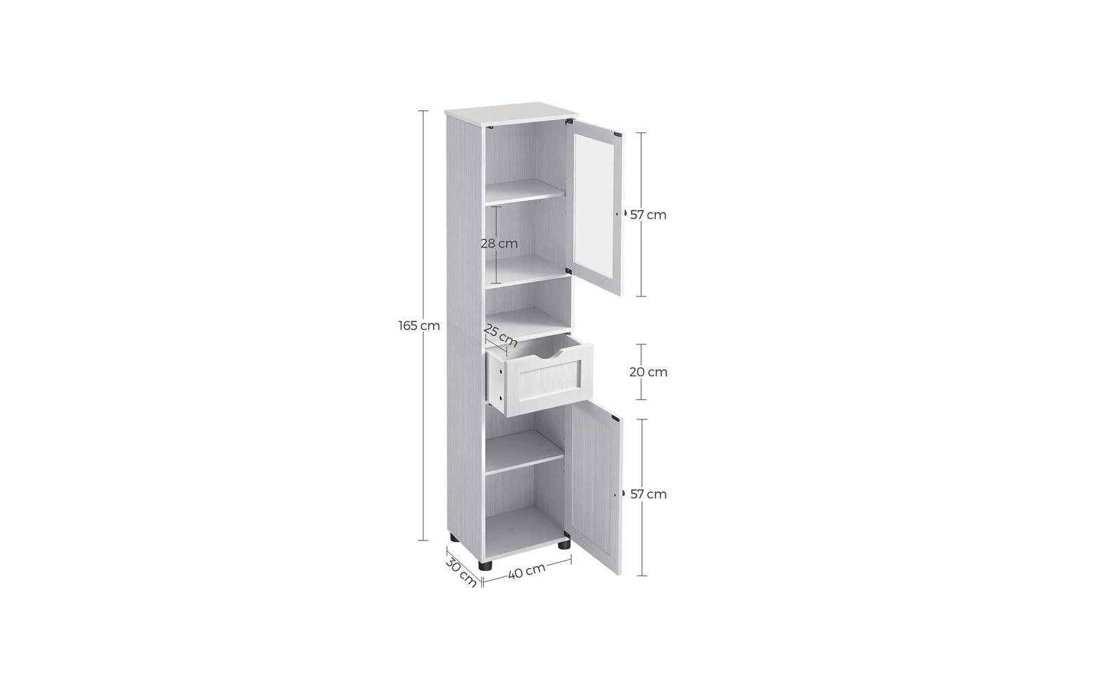 Vitrine Landhausstil 40 x 165 cm, Weiss - MEGART