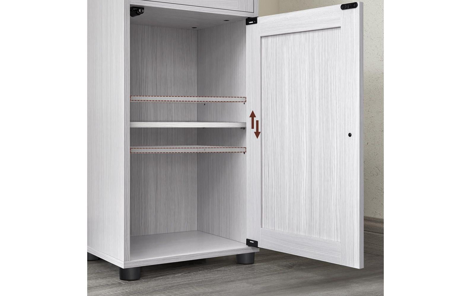 Vitrine Landhausstil 40 x 165 cm, Weiss - MEGART