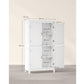 Vitrine Landhausstil 60 x 110 cm, Weiss Holz - MEGART