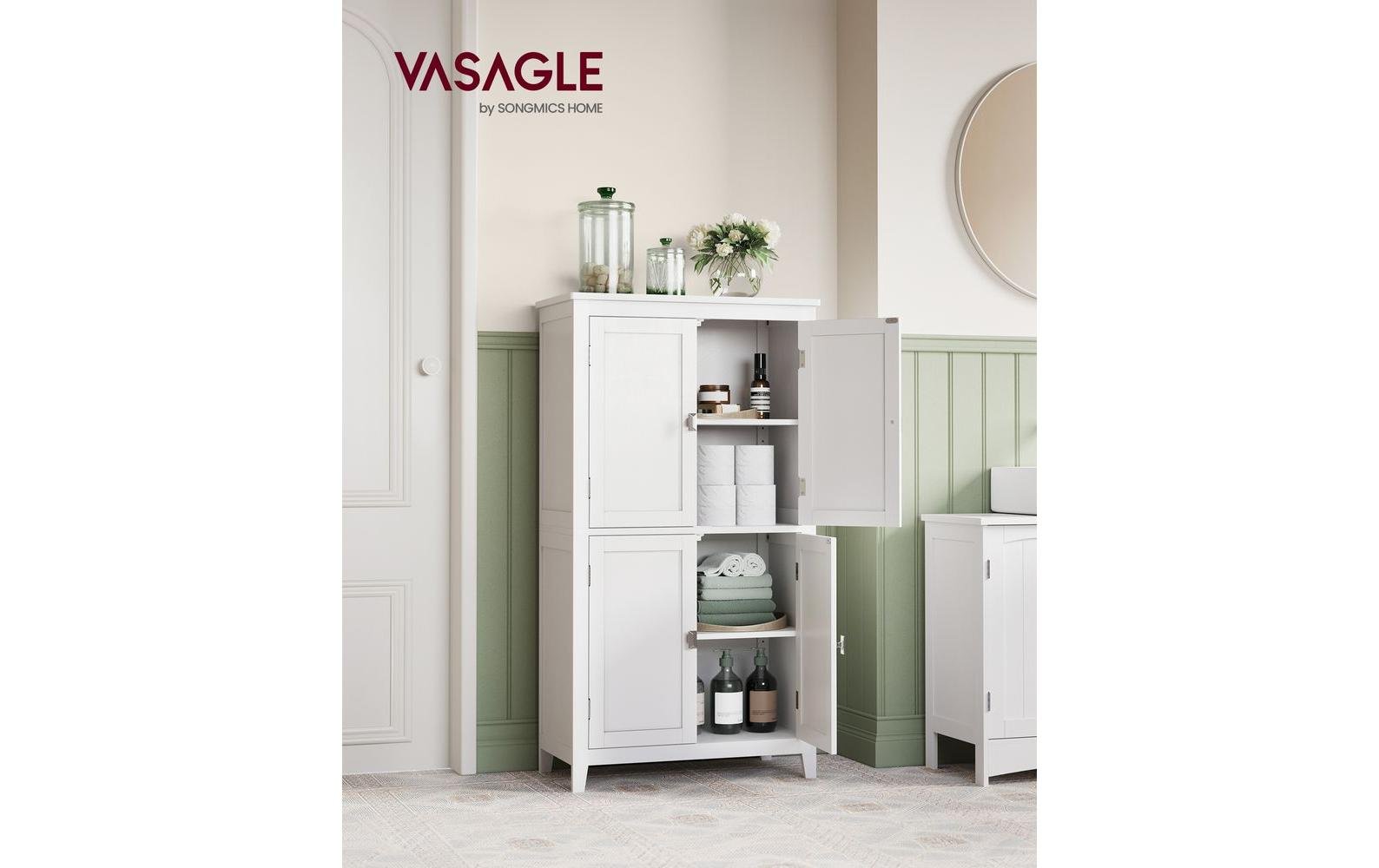 Vitrine Landhausstil 60 x 110 cm, Weiss Holz - MEGART