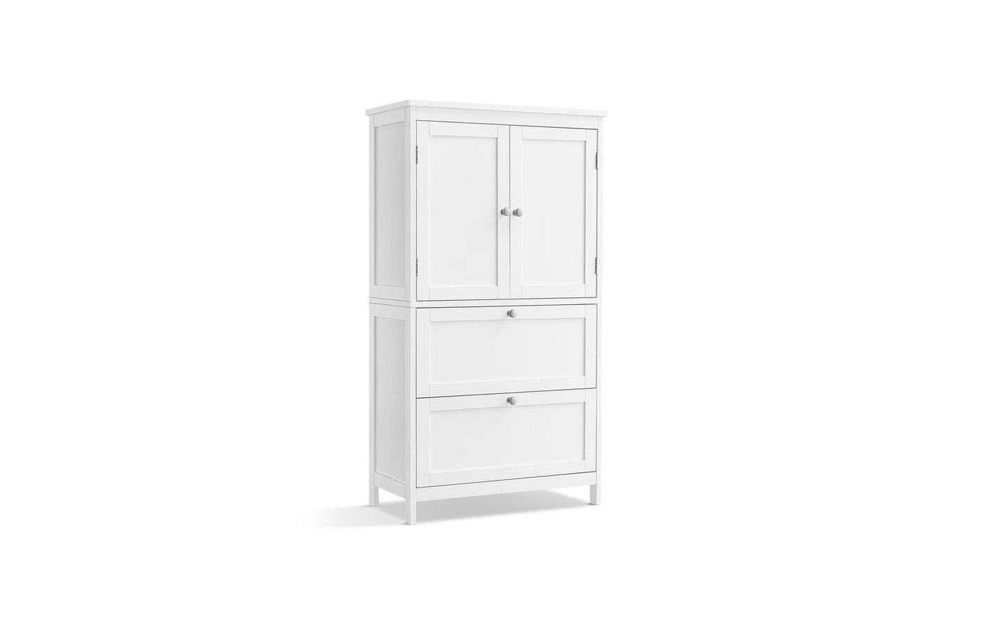 Vitrine Landhausstil 60 x 110 cm, Weiss, Holz - MEGART