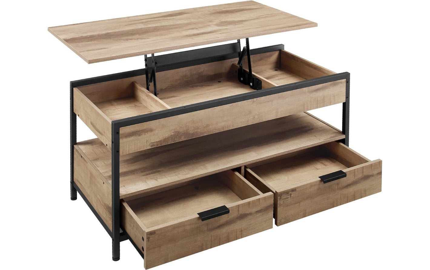 Couchtisch 100 x 48 cm/63 cm, Braun - MEGART