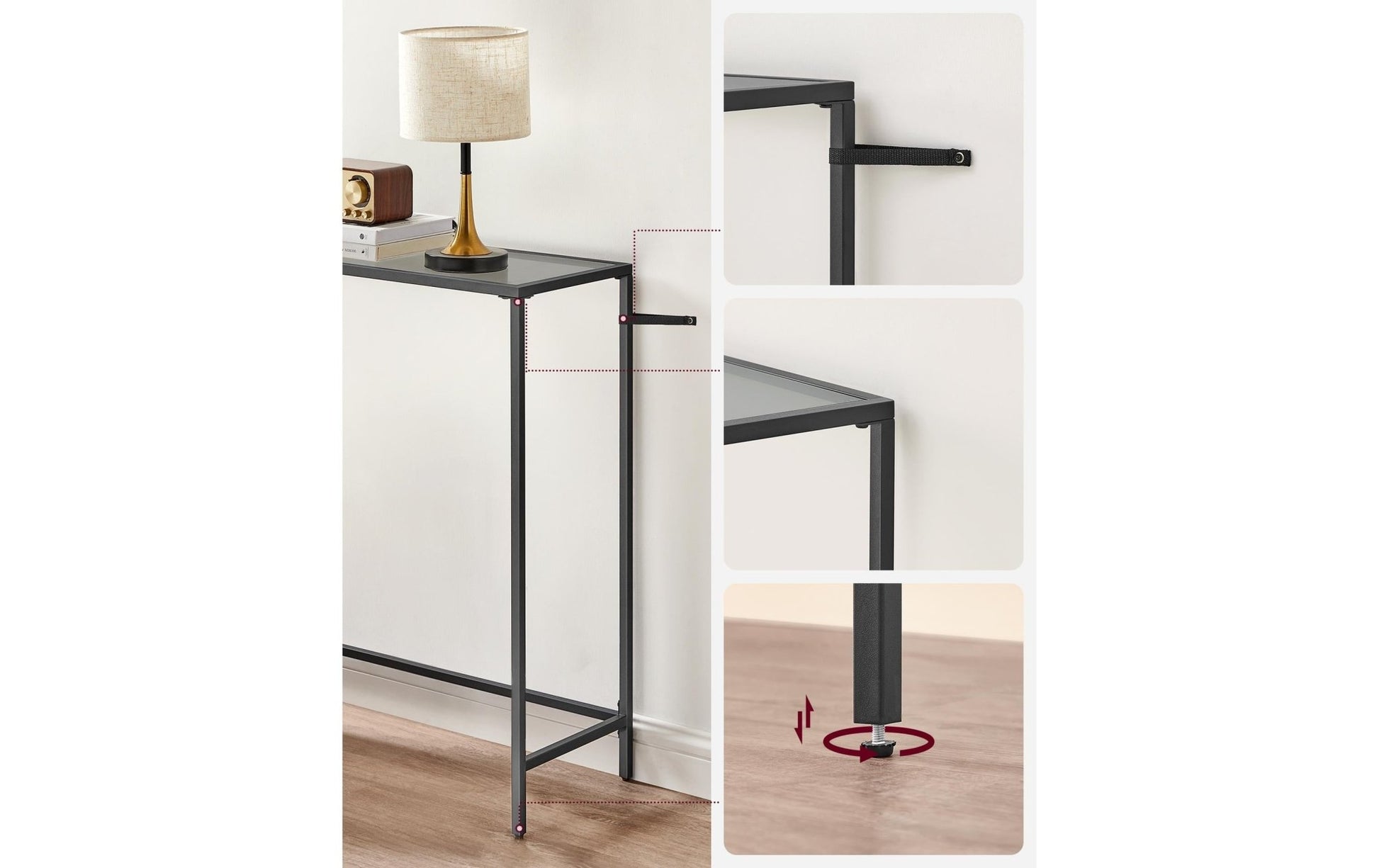 Konsolentisch 100.5 x 80 cm, Schwarz - MEGART