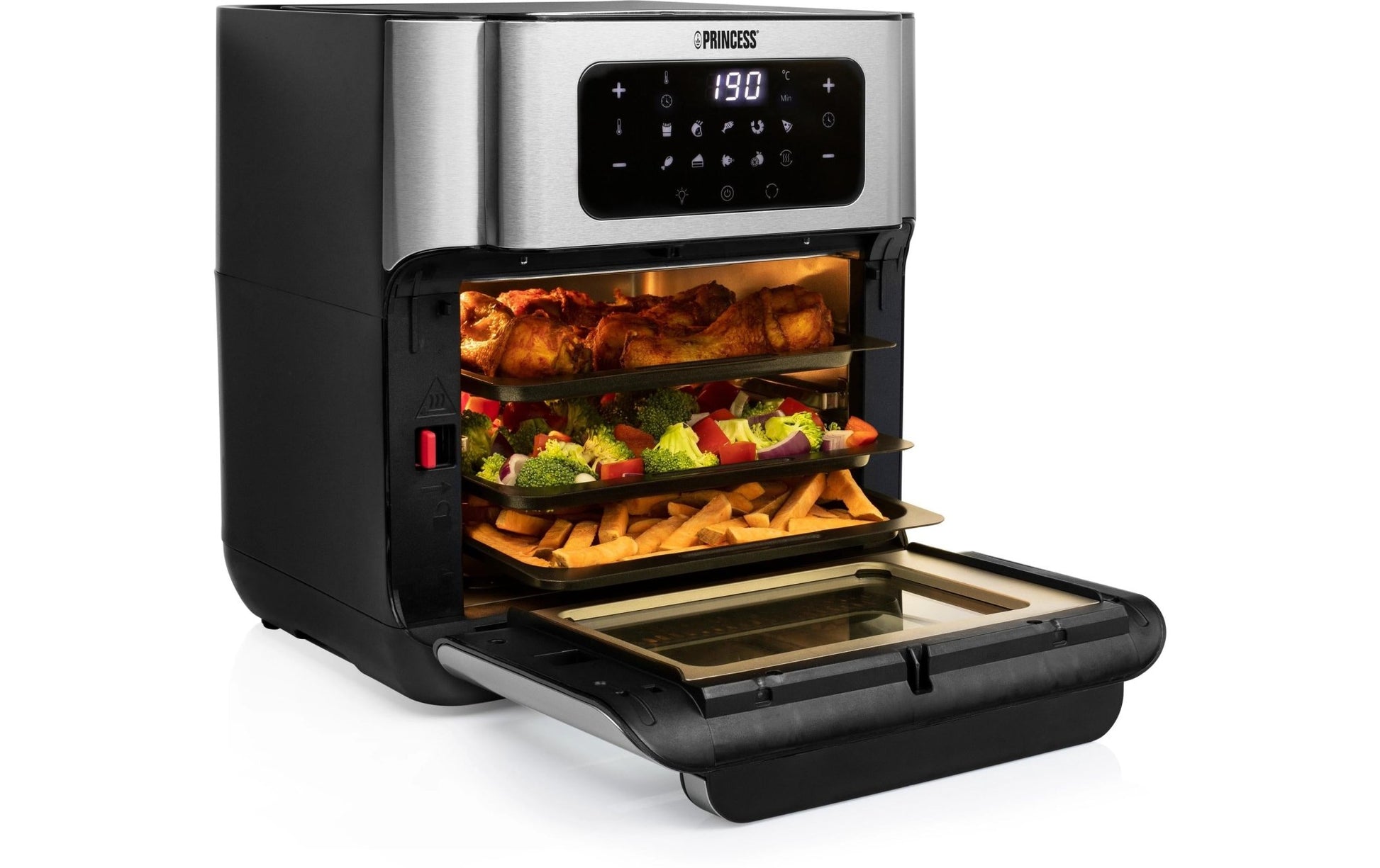 Heissluftofen mit Frittierfunktion 10 l, Schwarz - MEGART