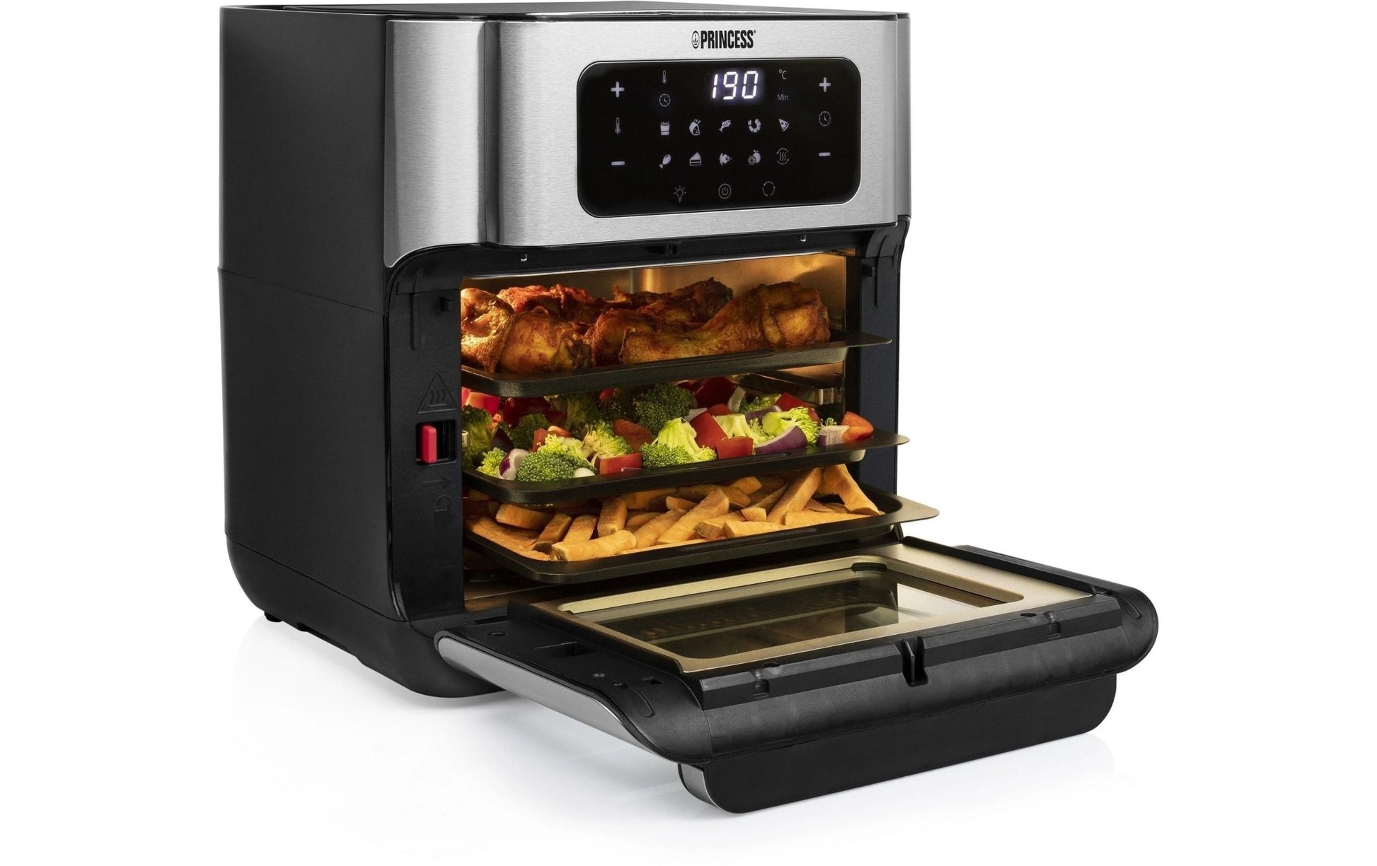 Heissluftofen mit Frittierfunktion 10 l, Schwarz - MEGART