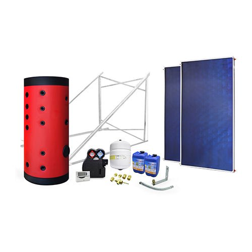 Aton Solaranlage Zwangsumlauf 300 L, 2 Wärmetauscher, 2 Kollektoren - MEGART