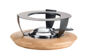 Fondue - Rechaud Bamboo Anthrazit/Hellbraun/Silber - MEGART