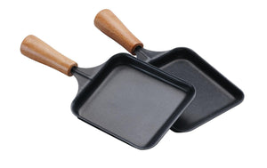 Pentole per raclette con manici in legno, 2 pezzi