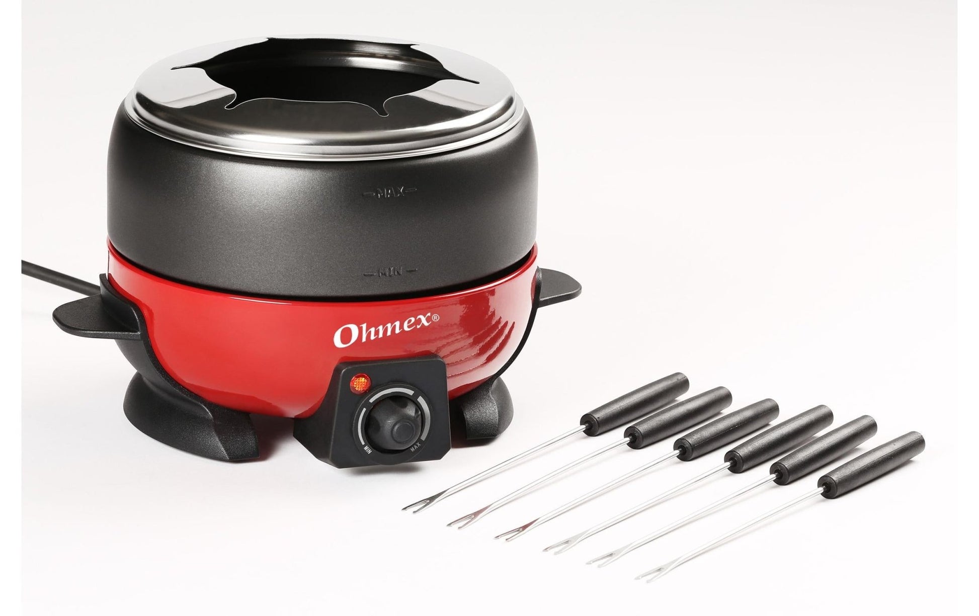 Fleischfondue - Set 1000G 7 Teile, Rot/Schwarz - MEGART