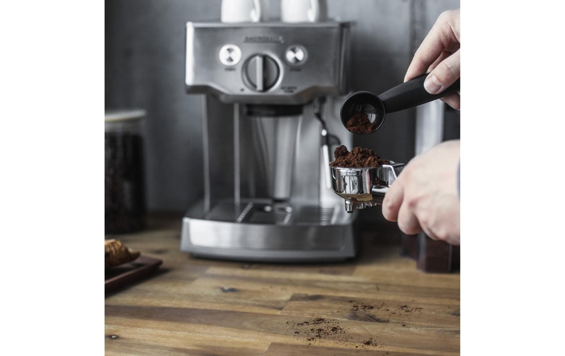 Siebträgermaschine Design Espresso Pro Silber - MEGART