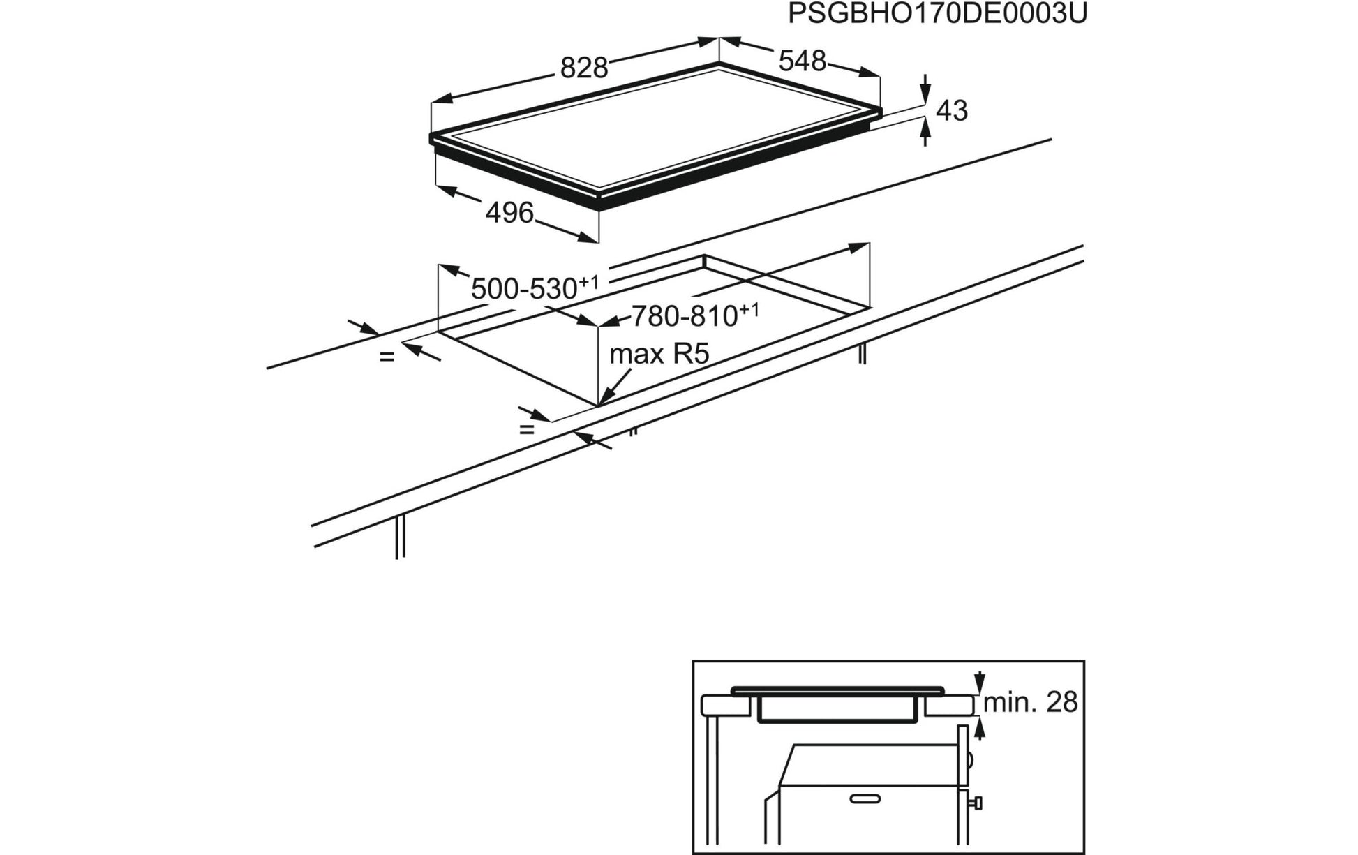Glaskeramik - Kochfeld GK80RPLCN Aufliegend - MEGART