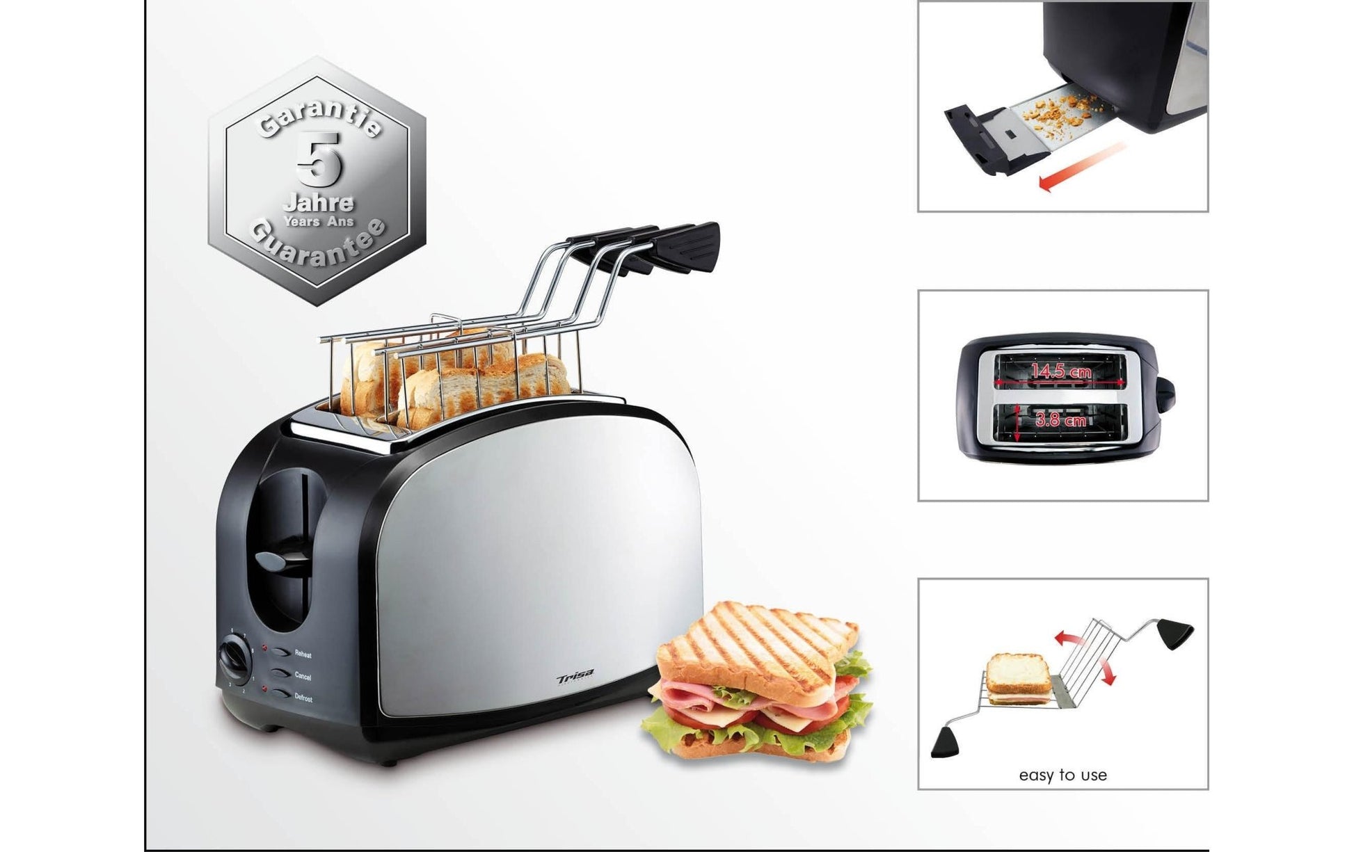 Toaster Crispy Snack Silber/Schwarz - MEGART
