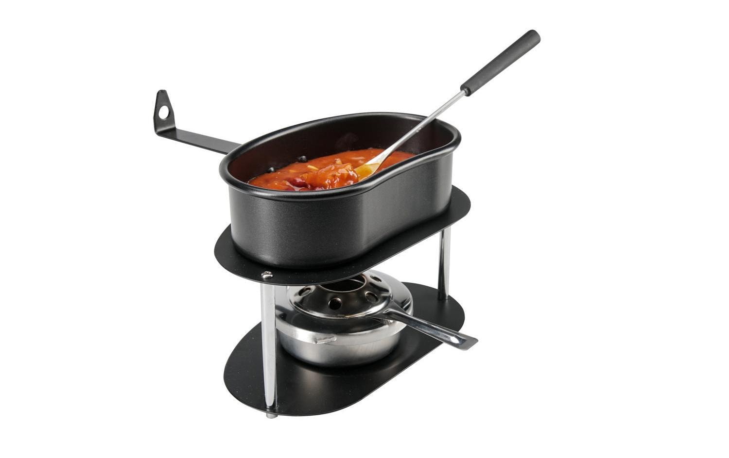 Käsefondue - Set Gamelle 4 Teile, Schwarz - MEGART