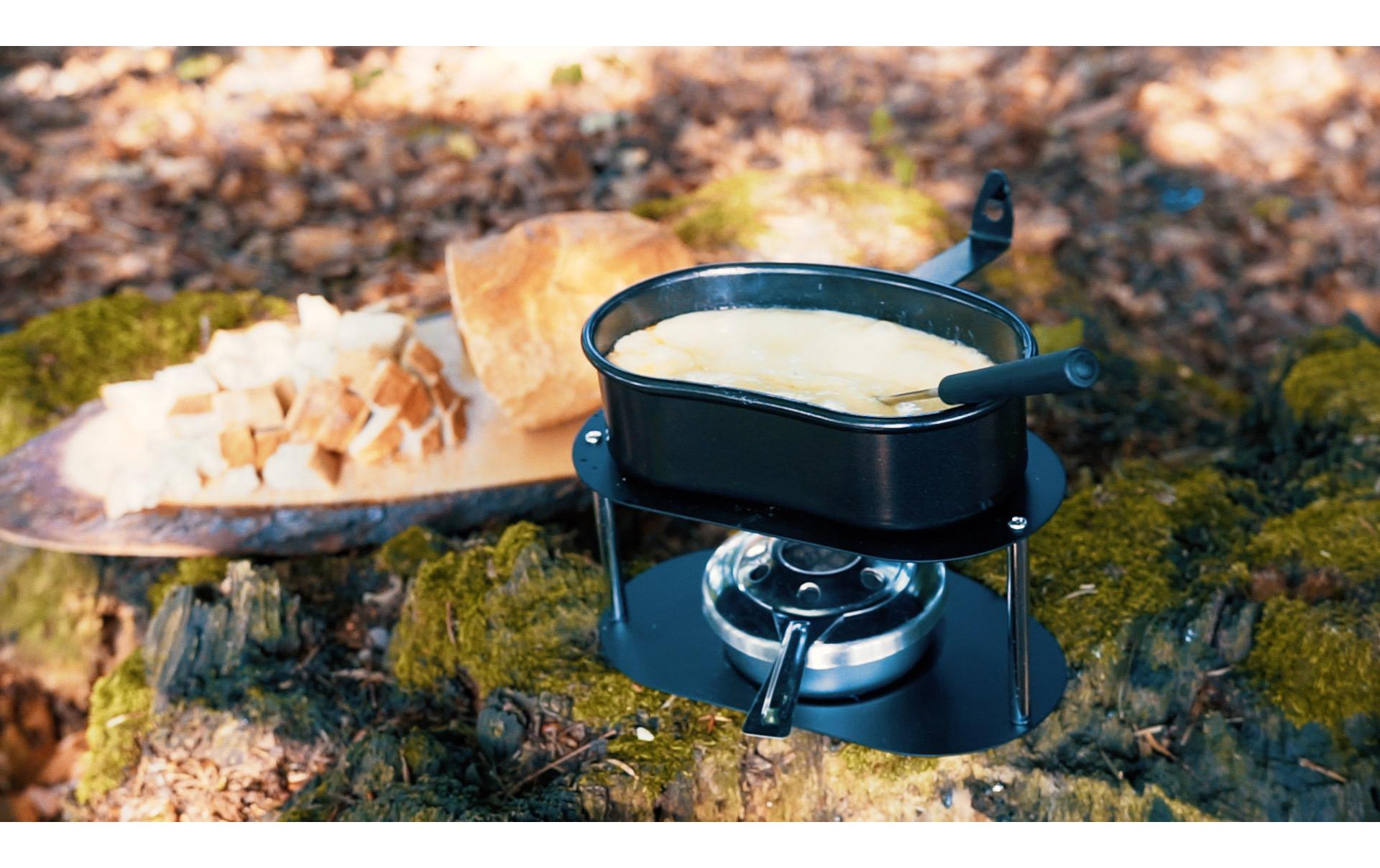 Käsefondue - Set Gamelle 4 Teile, Schwarz - MEGART