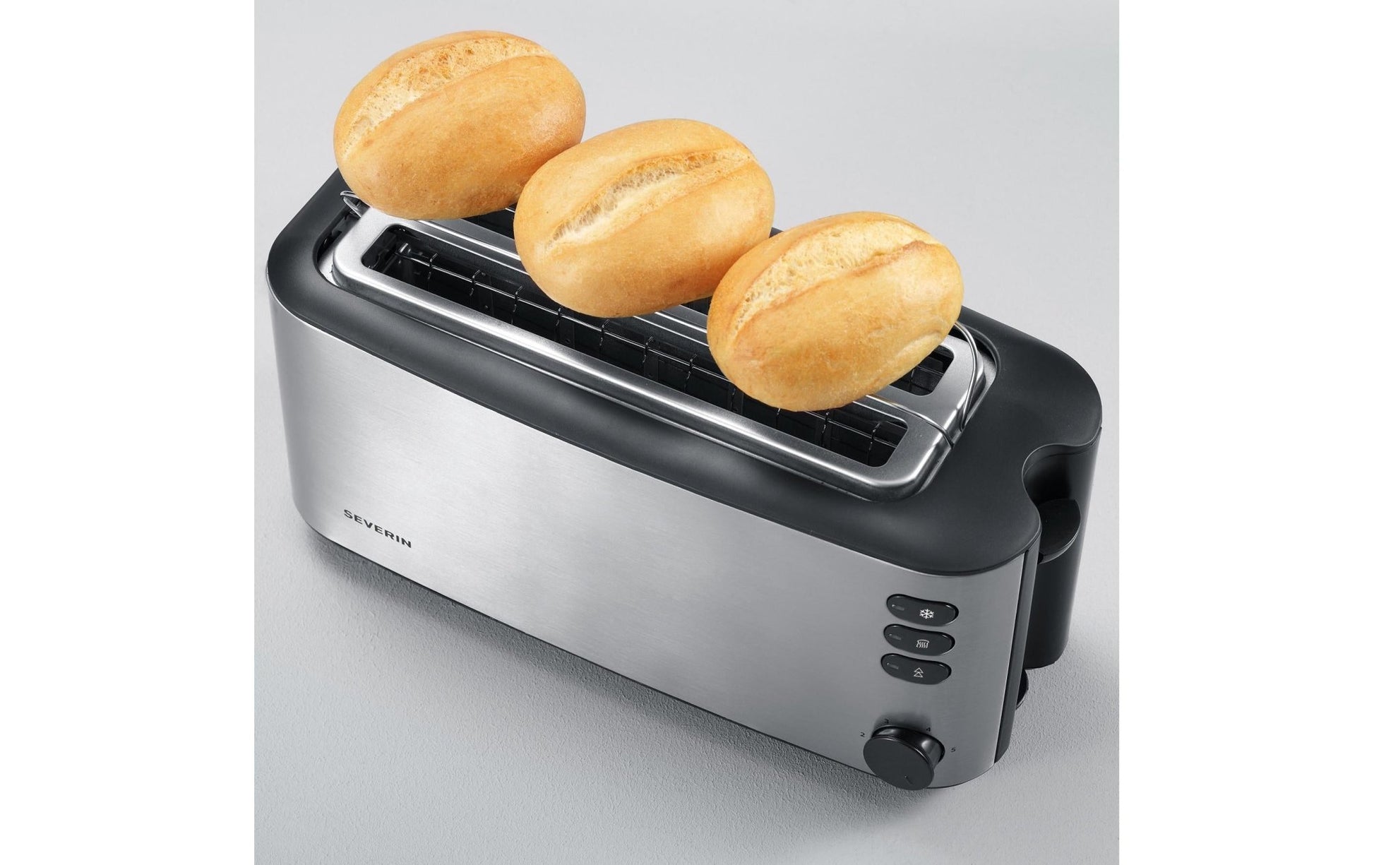 Toaster Automatik - Langschlitz 2509 Schwarz/Silber - MEGART