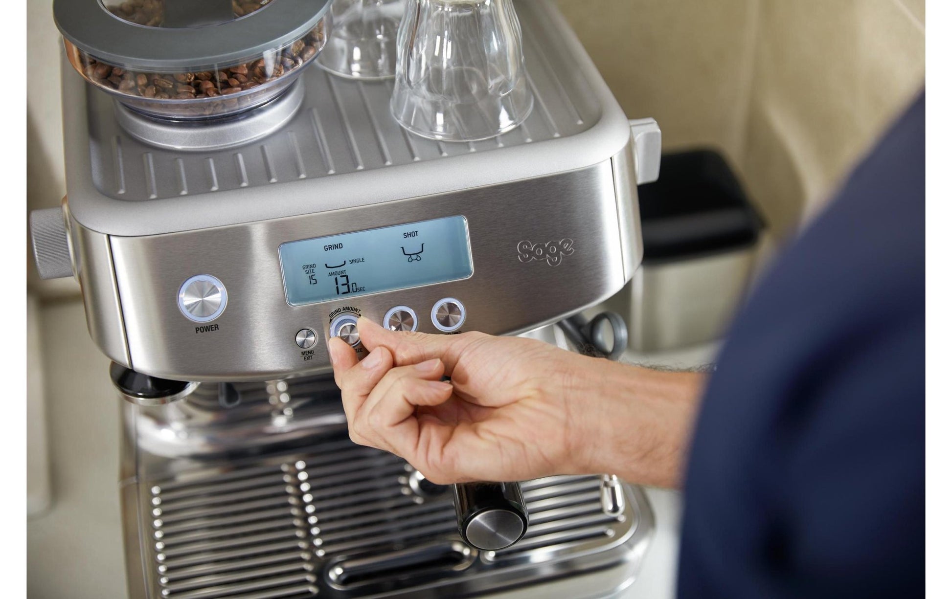 Siebträgermaschine Barista Pro Silber - MEGART