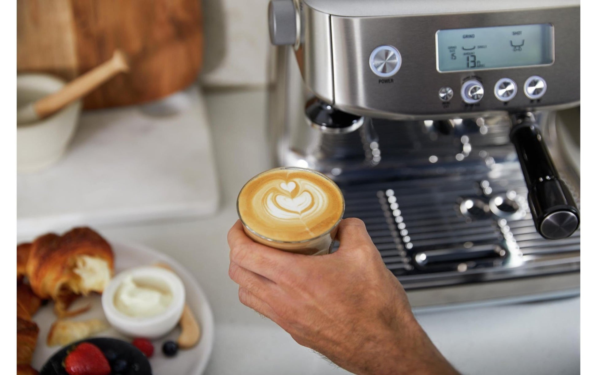 Siebträgermaschine Barista Pro Silber - MEGART