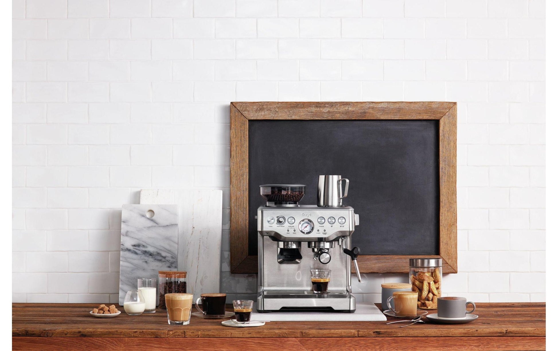 Siebträgermaschine Barista Express Silber - MEGART