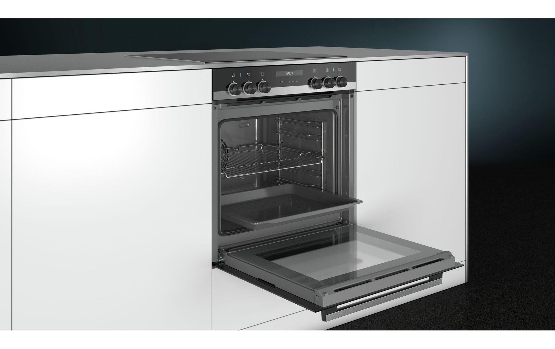 Einbauherd HE517ABS0C EU 60, Schwarz/Silber - MEGART