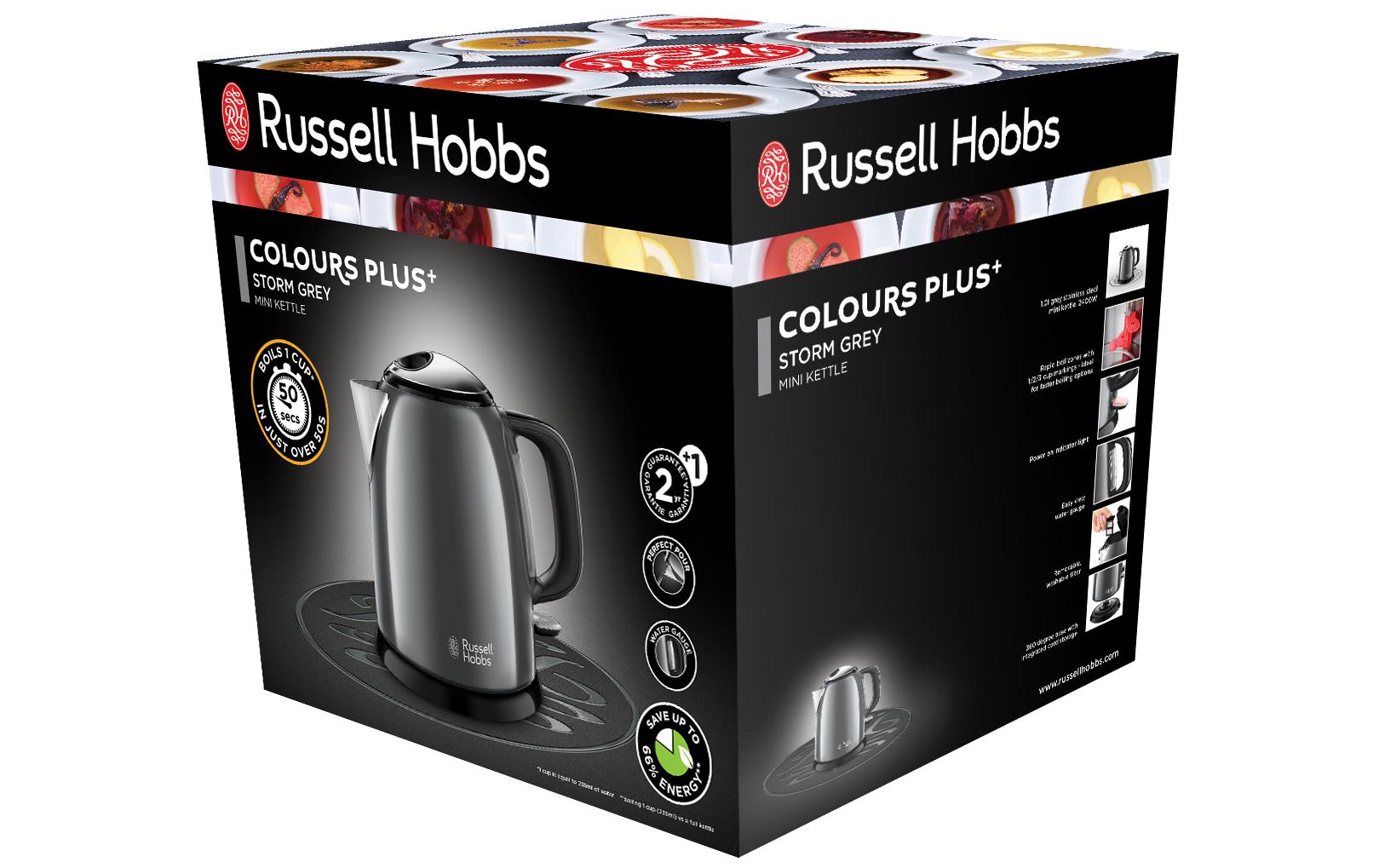 Wasserkocher 24993 - 70 Colours Plus 1 l, Grau/Schwarz - MEGART