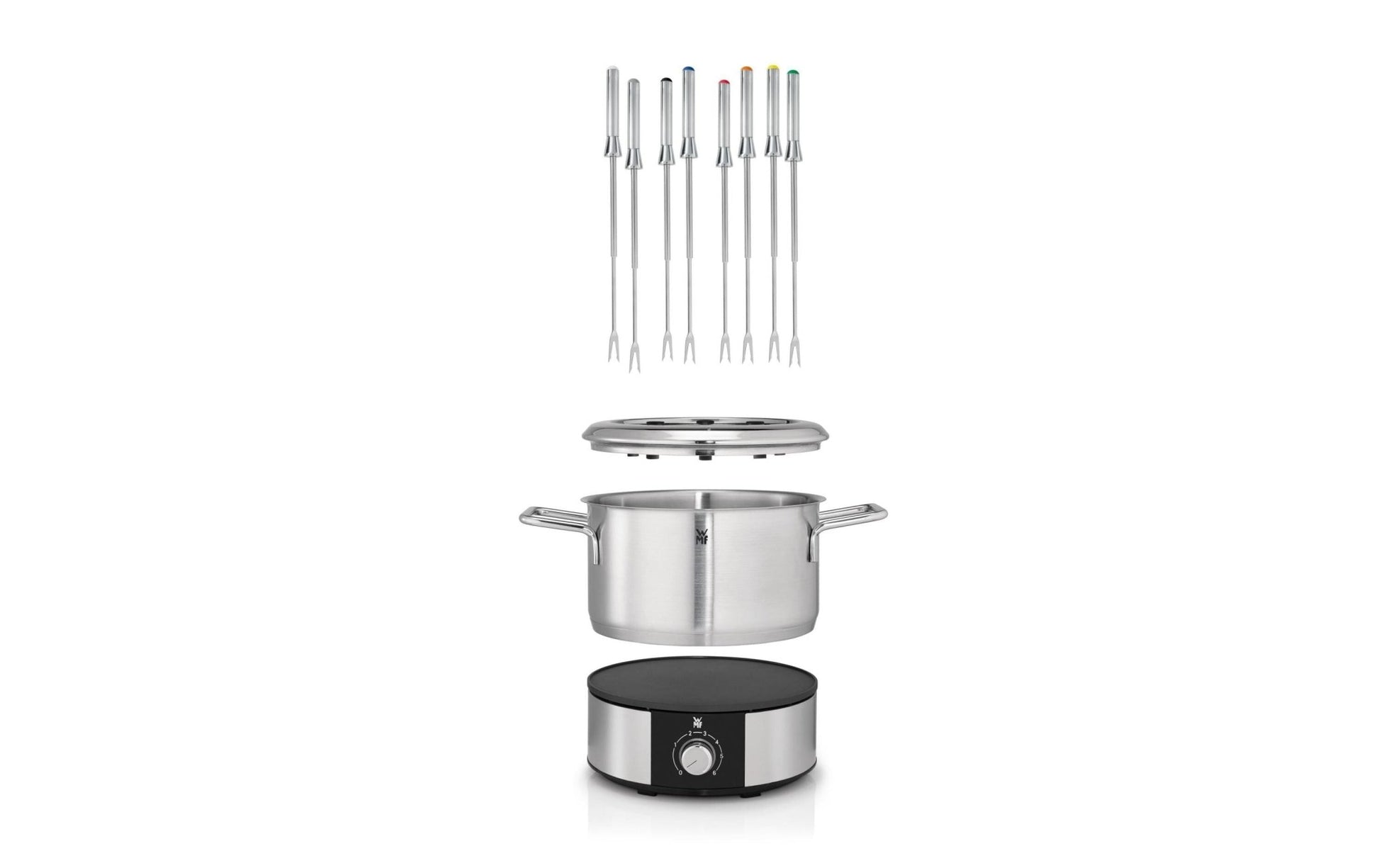 Fleischfondue - Set LONO Fondue 10 Teile, Silber - MEGART