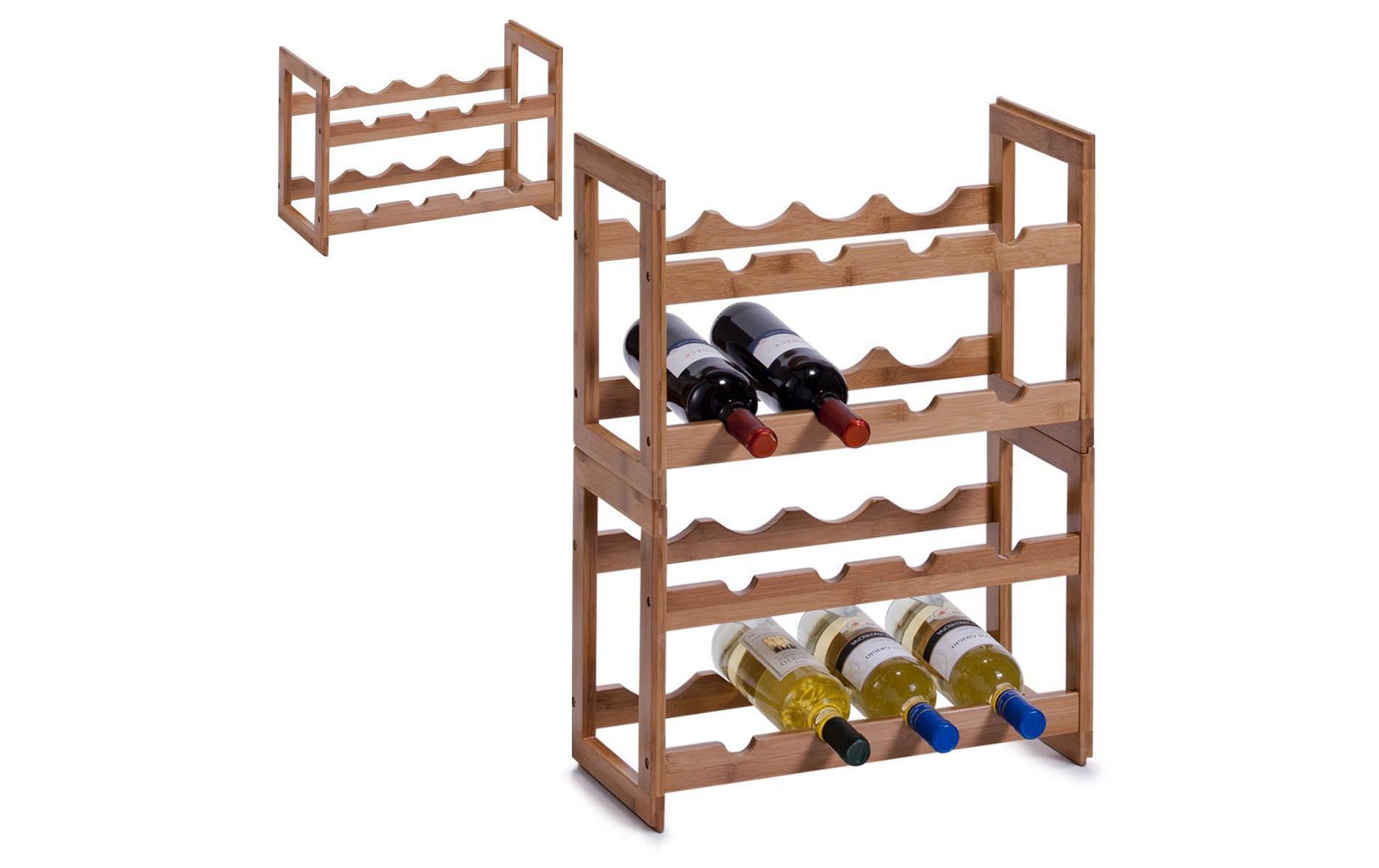 Weinregal stapelbar für 8 Flaschen, Braun - MEGART