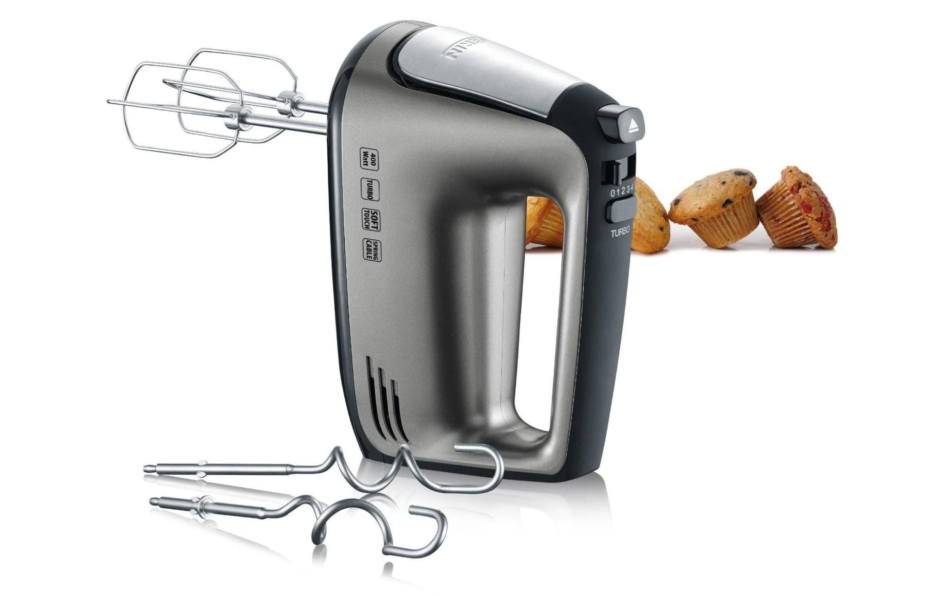 Handmixer HM 3832 Grau/Schwarz - MEGART