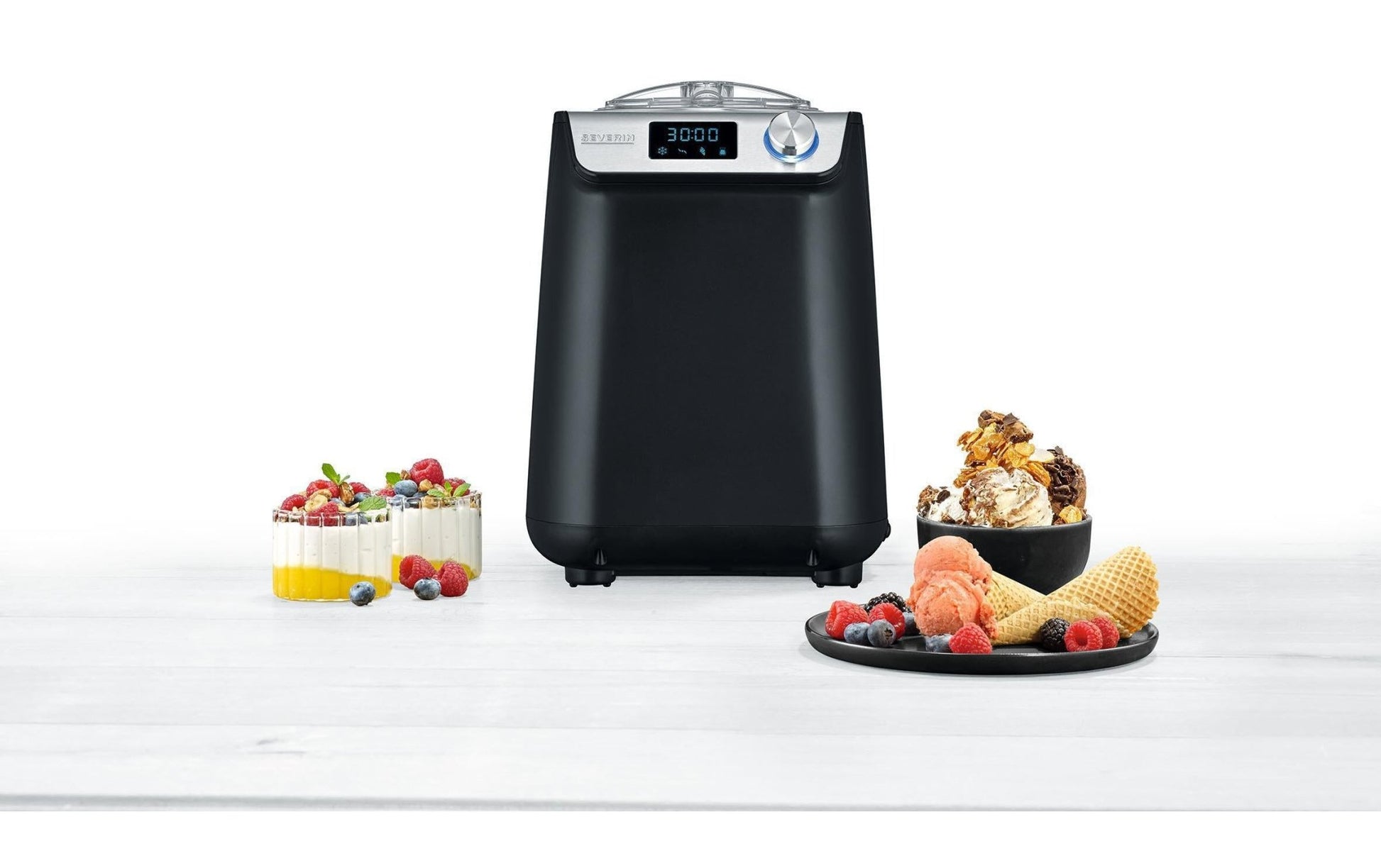Glacemaschine EZ 7407 1.2 l, Schwarz/Silber - MEGART