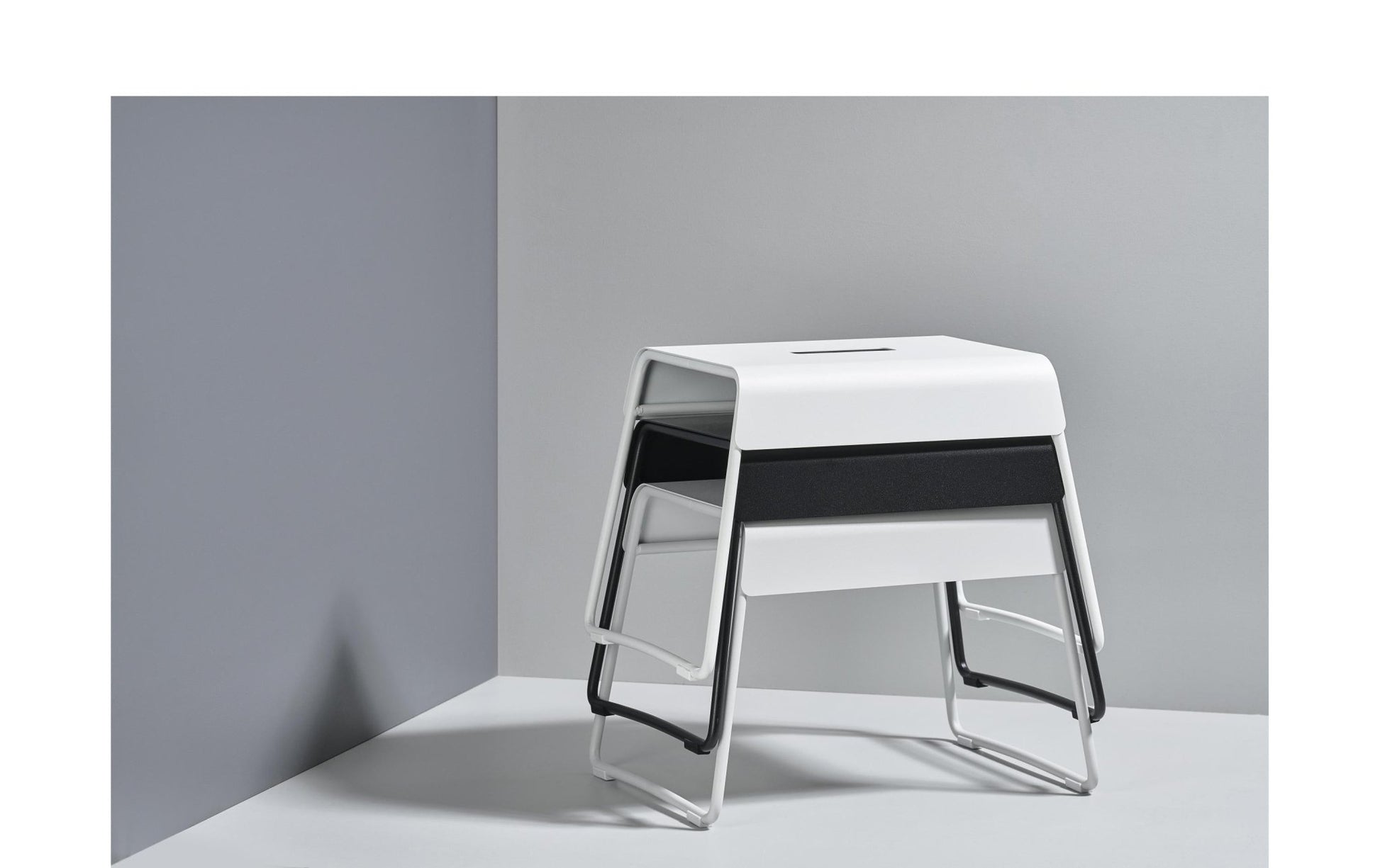 Hocker Zone Stahl, Weiss - MEGART