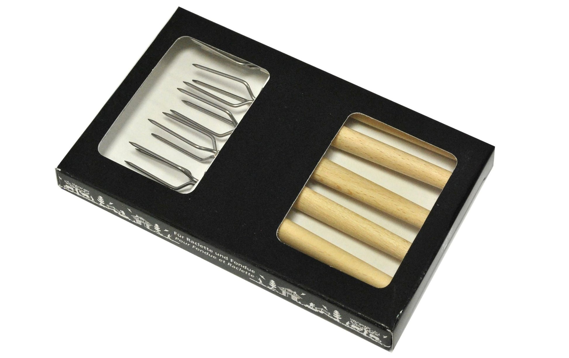 Kartoffelgabel Natur 6 Stück, Buchenholz - MEGART