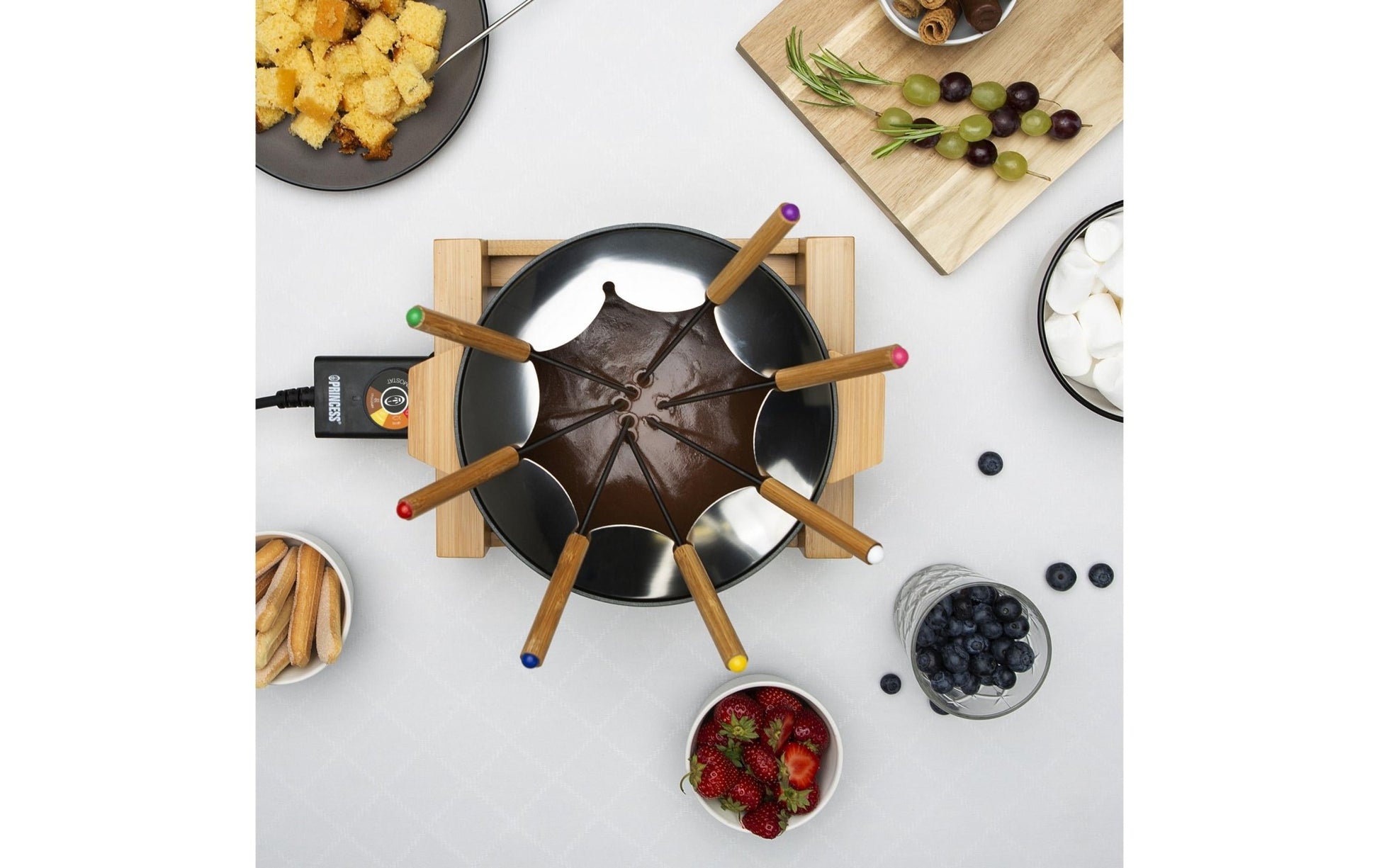 Fondue - Set All - in - One Pure 10 Teile, Braun/Schwarz - MEGART