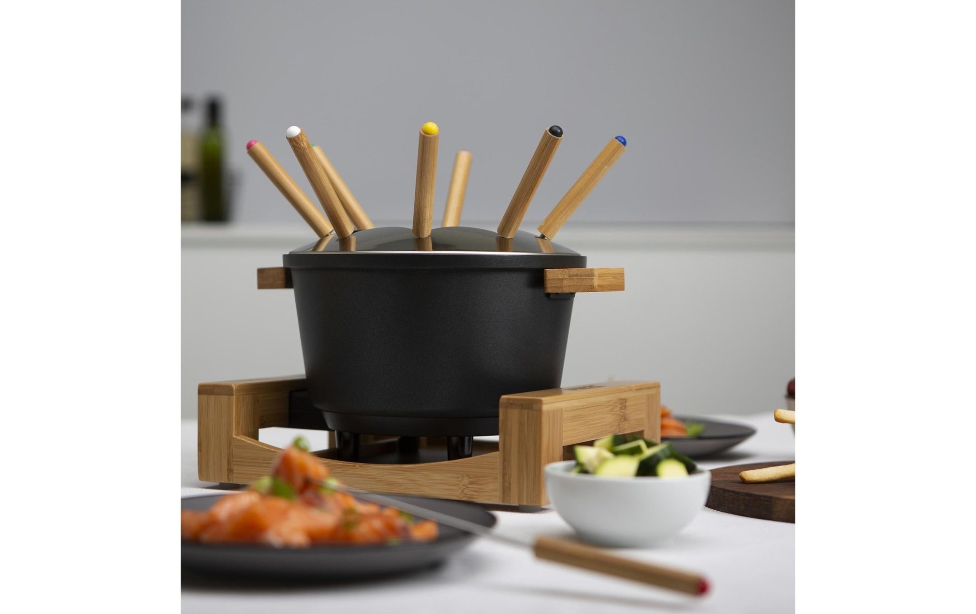 Fondue - Set All - in - One Pure 10 Teile, Braun/Schwarz - MEGART