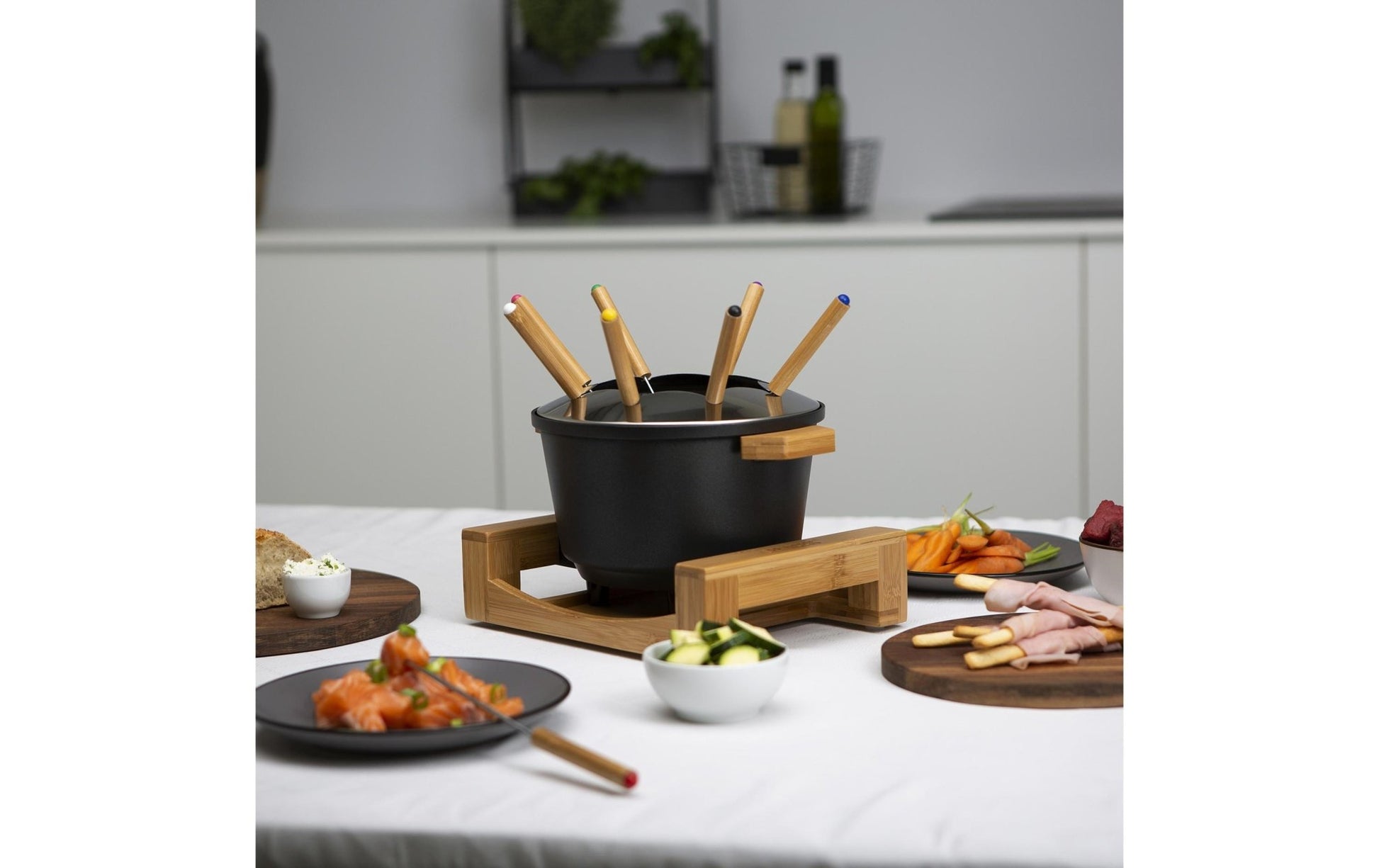 Fondue - Set All - in - One Pure 10 Teile, Braun/Schwarz - MEGART