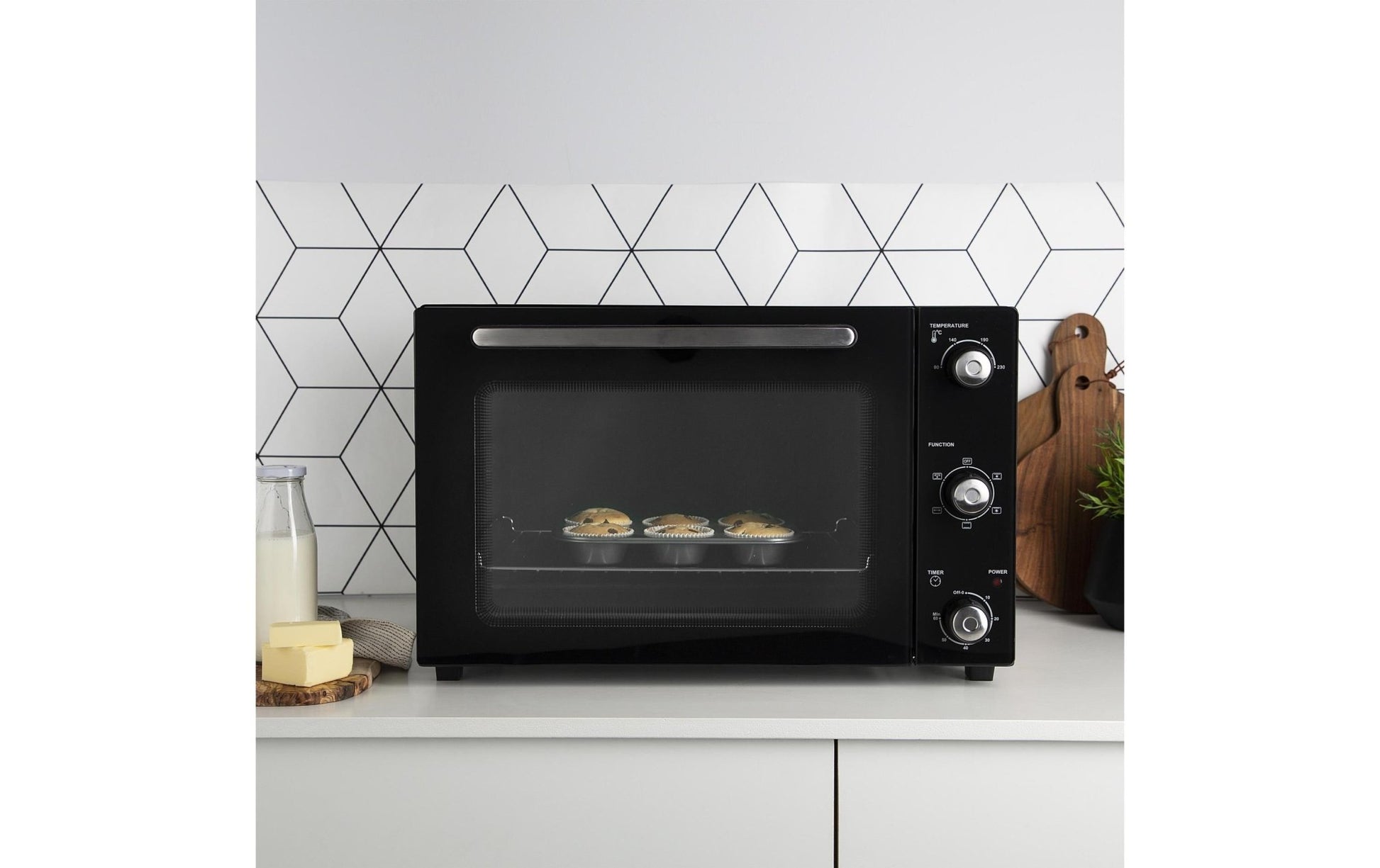 Backofen Deluxe 45 l, Schwarz - MEGART