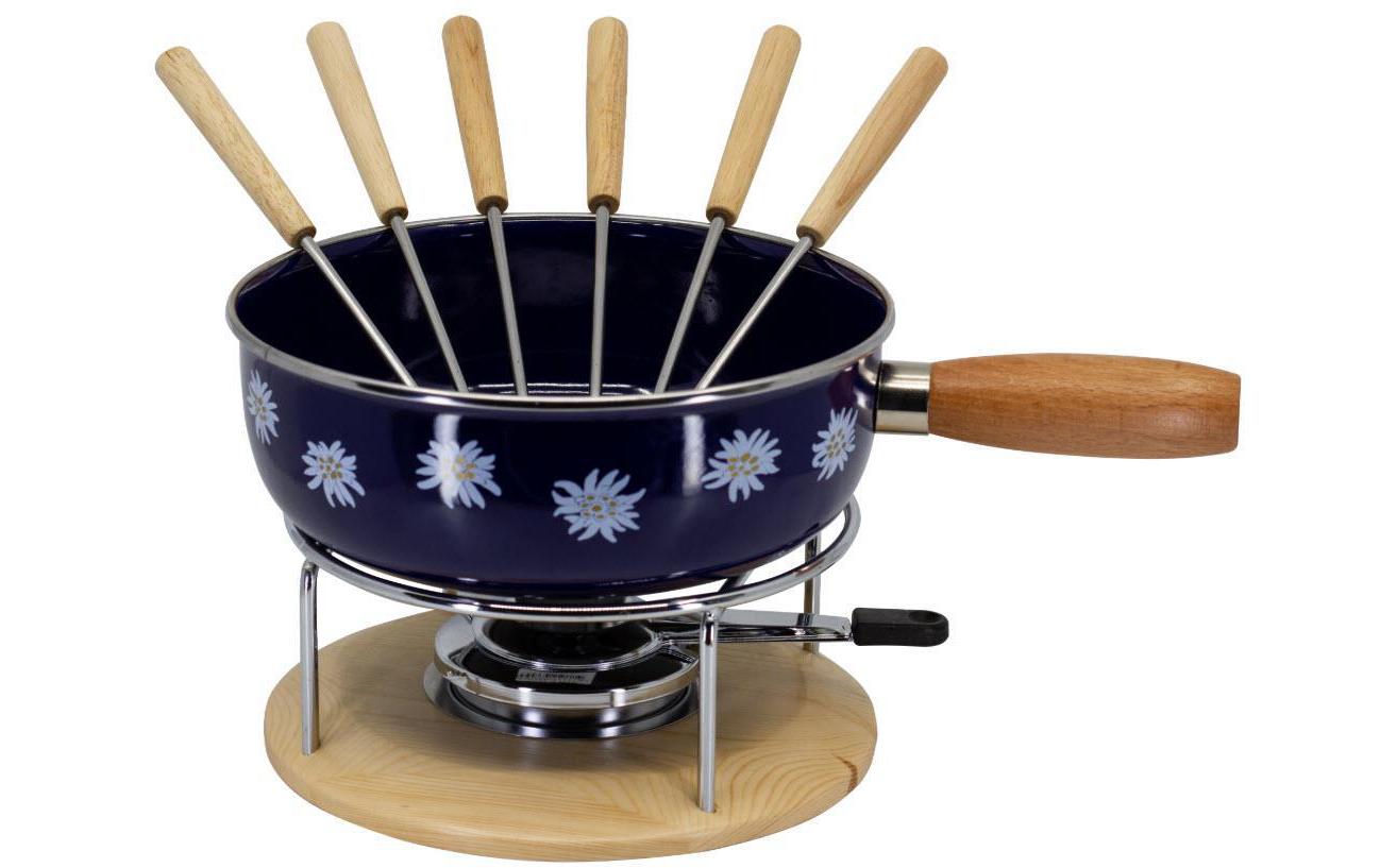 Käsefondue - Set Edelweiss 9 Teile, Blau/Schwarz - MEGART