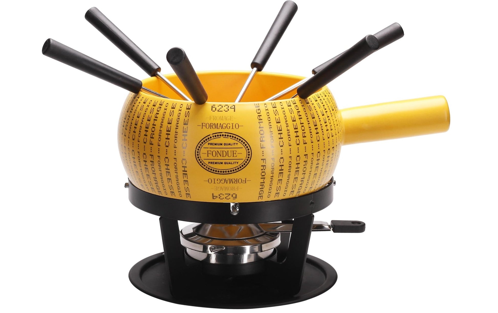 Käsefondue - Set Parmino 9 Teile, Gelb - MEGART