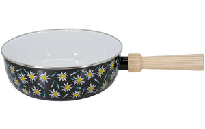 Fondue-Caquelon Edelweiss Wiese Schwarz