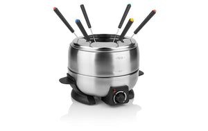 Fondue - Set All - in - One 800 Watt 7 Teile, Schwarz/Silber - MEGART