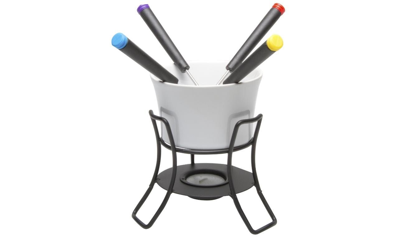 Schokoladenfondue - Set Bianca 6 Teile, Schwarz/Weiss - MEGART