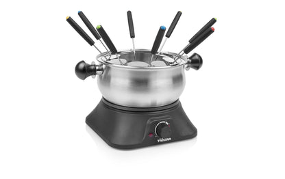Service à fondue à la viande FO-1109 10 pièces, acier inoxydable/noir