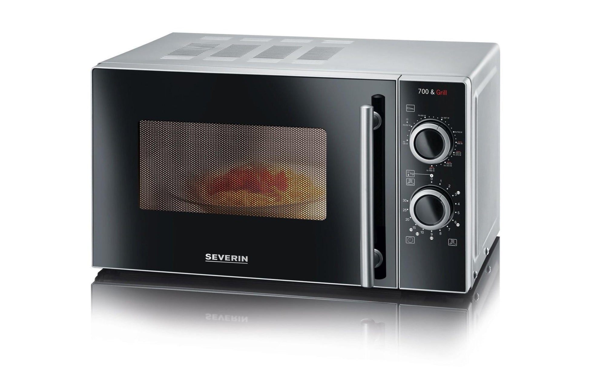Mikrowelle mit Grill MW 7875 Silber/Schwarz - MEGART