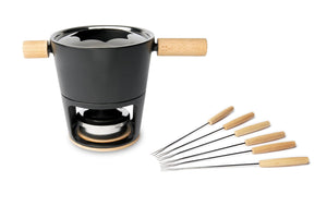 Set per fonduta di carne Titlis 8 pezzi, marrone chiaro/nero